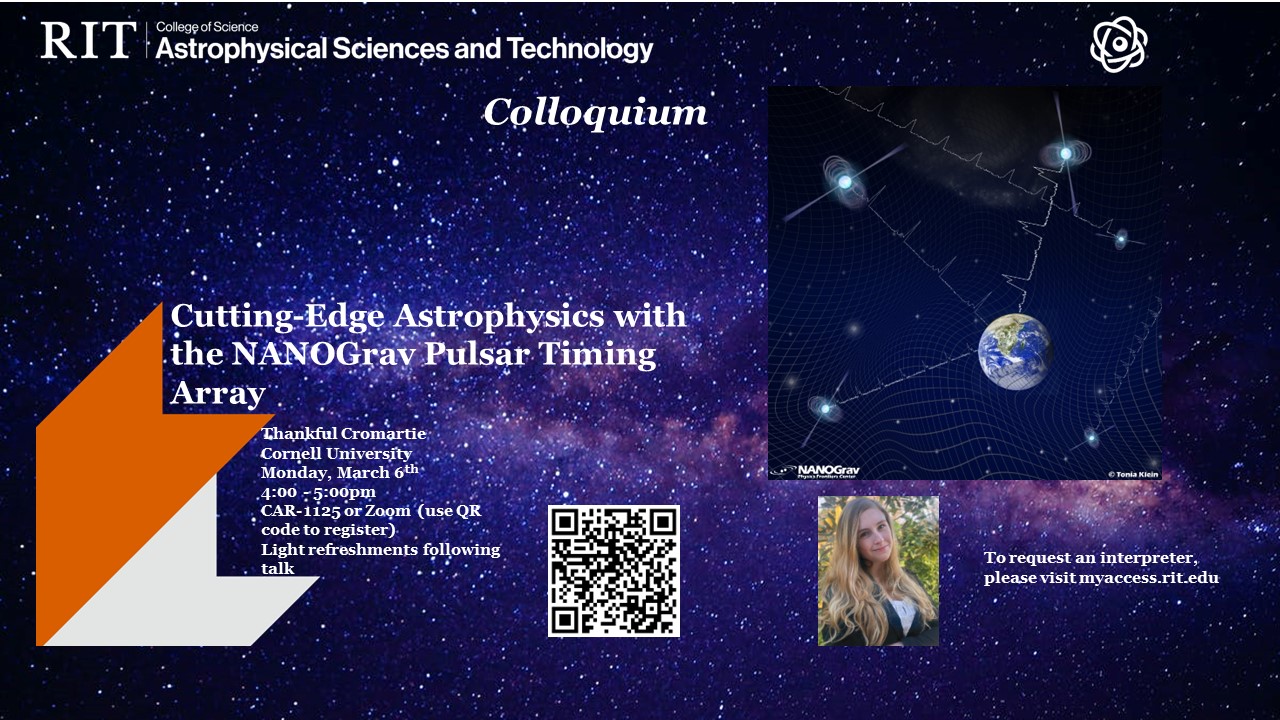 RIT AST Colloquium CuttingEdge Astrophysics with the NANOGrav Pulsar